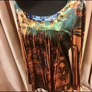 DressBarn Velvet Sublime Rhinestone Top